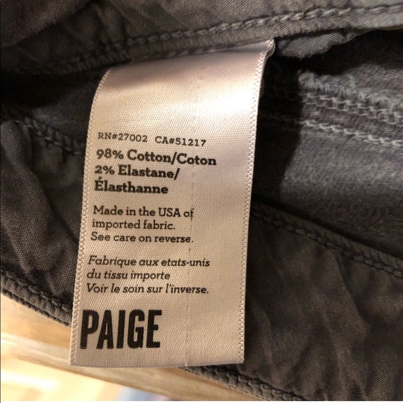 PAIGE Grey Pants with Zipper Details Size 24 - Picture 3 of 4